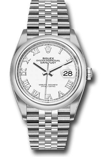 Rolex Datejust 126200 Steel 36 Domed Bezel - White Roman Dial - Jubilee Bracelet - 2019 Release - wrj Main image