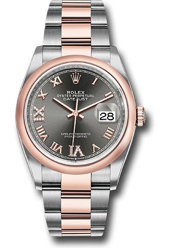 Rolex Datejust 126201 Steel and Everose Rolesor 36 Domed Bezel - Dark Rhodium Roman Dial - Oyster Bracelet - dkrdr69o Main image