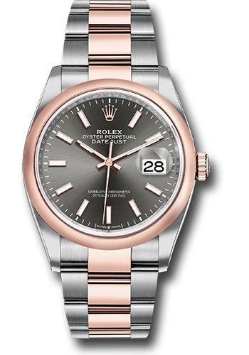 Rolex Datejust 126201 Steel and Everose Rolesor 36 Domed Bezel - Dark Rhodium Index Dial - Oyster Bracelet - dkrio Main image
