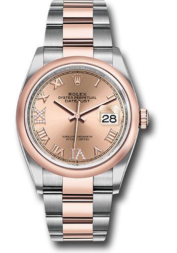 Rolex Datejust 126201 Steel and Everose Rolesor 36 Domed Bezel - Rose Roman Dial - Oyster Bracelet - rdr69o Main image