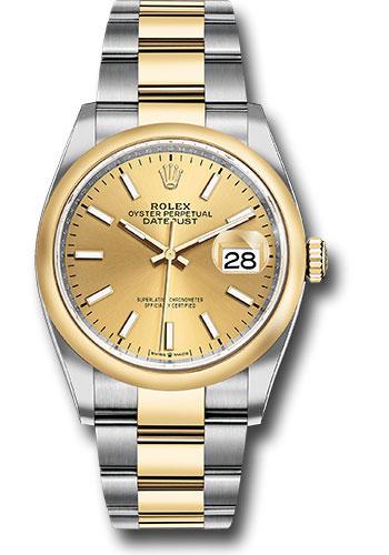 Rolex Datejust 126203 Steel and Yellow Gold Rolesor 36 Domed Bezel - Champagne Index Dial - Oyster Bracelet - chio Main image