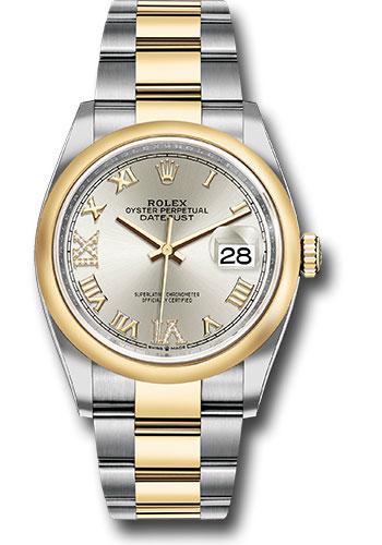 Rolex Datejust 126203 Steel and Yellow Gold Rolesor 36 Domed Bezel - Silver Roman Dial - Oyster Bracelet - sdr69o Main image