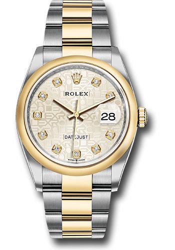 Rolex Datejust 126203 Steel and Yellow Gold Rolesor 36 Domed Bezel - Silver Jubilee Diamond Dial - Oyster Bracelet - sjdo
