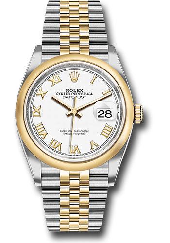 Rolex Datejust 126203 Steel and Yellow Gold Rolesor 36 Domed Bezel - White Roman Dial - Jubilee Bracelet - wrj