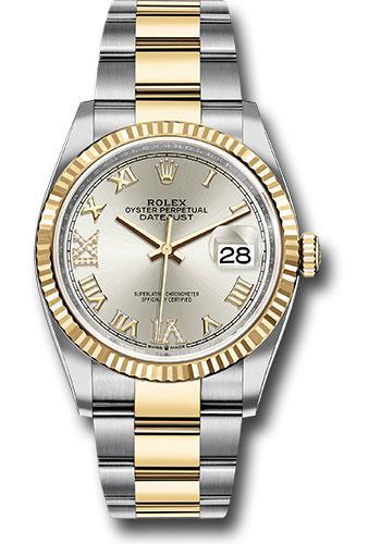 Rolex Datejust 126233 Steel and Yellow Gold Rolesor 36 Fluted Bezel - Silver Roman Dial - Oyster Bracelet - sdr69o Main image