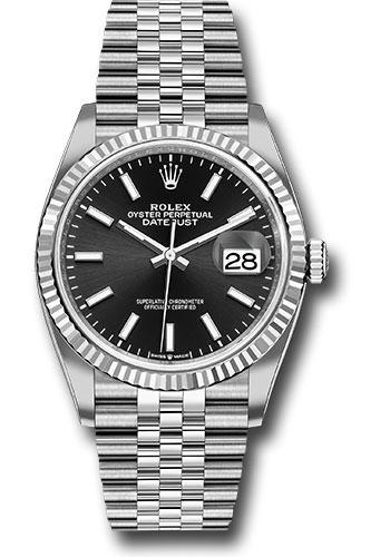 Rolex Datejust 126234 Steel 36 Fluted Bezel - Black Index Dial - Jubilee Bracelet - 2019 Release - bkij