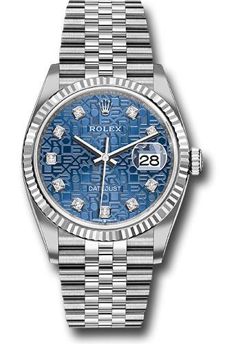 Rolex Datejust 126234 Steel 36 Fluted Bezel - Blue Jubilee Diamond Dial - Jubilee Bracelet - 2019 Release - bljdj Main image