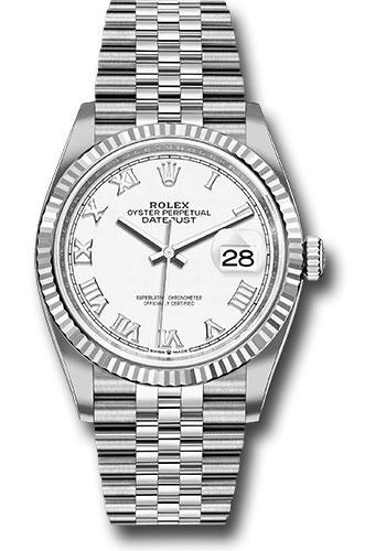 Rolex Datejust 126234 Steel 36 Fluted Bezel - White Roman Dial - Jubilee Bracelet - 2019 Release - wrj Main image