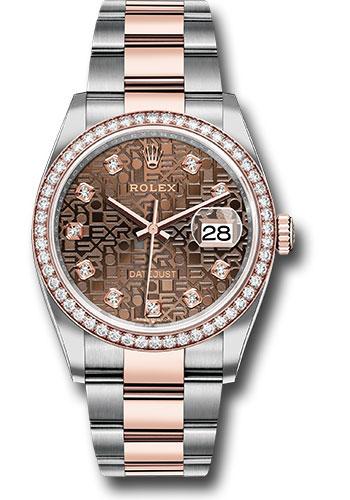 Rolex Datejust 126281RBR Steel and Everose Rolesor 36 Diamond Bezel - Chocolate Jubilee Diamond Dial - Oyster Bracelet - chojdo Main image