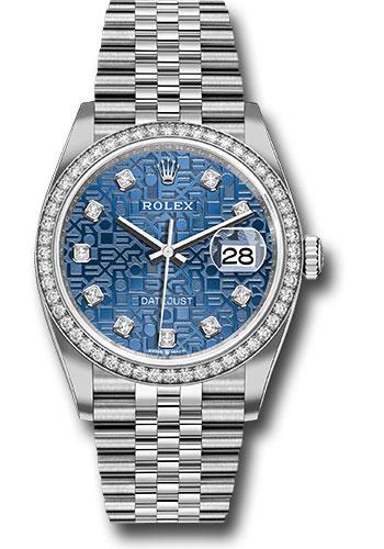Rolex Datejust 126284RBR Steel 36 Diamond Bezel - Blue Jubilee Diamond Dial - Jubilee Bracelet - 2019 Release - bljdj Main image