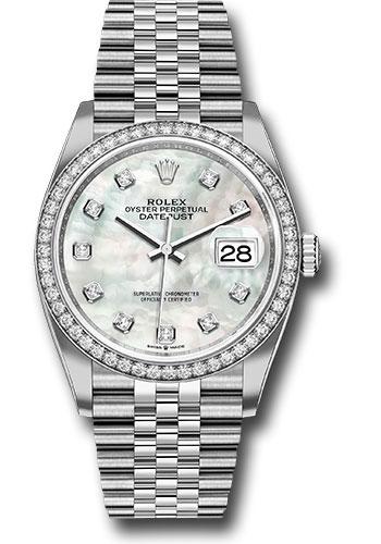 Rolex Datejust 126284RBR Steel 36 Diamond Bezel - Mother-of-Pearl Diamond Dial - Jubilee Bracelet - 2019 Release - mdj Main image