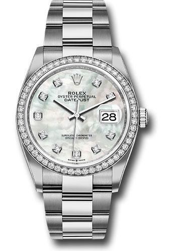 Rolex Datejust 126284RBR Steel 36 Diamond Bezel - Mother-of-Pearl Diamond Dial - Oyster Bracelet - 2019 Release - mdo Main image