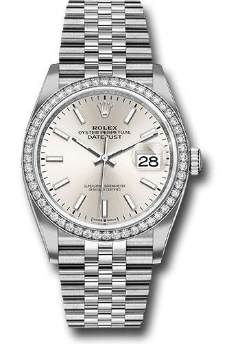 Rolex Datejust 126284RBR Steel 36 Diamond Bezel - Silver Index Dial - Jubilee Bracelet - 2019 Release - sij Main image
