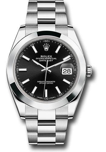 Rolex Datejust 126300 Steel 41 Smooth Bezel - Black Index Dial - Oyster Bracelet - bkio Main image