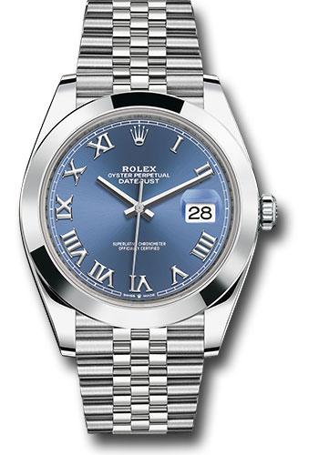 Rolex Datejust 126300 Steel 41 Smooth Bezel - Blue Roman Dial - Jubilee Bracelet - blrj Main image