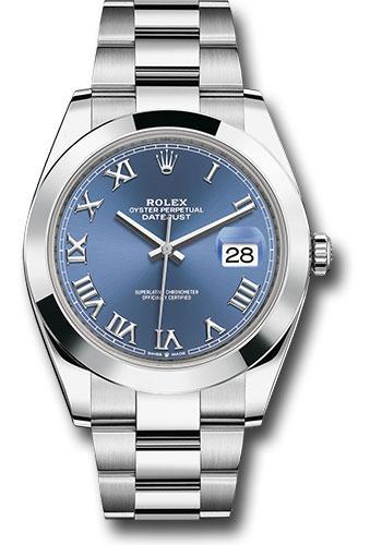 Rolex Datejust 126300 Steel 41 Smooth Bezel - Blue Roman Dial - Oyster Bracelet - blro