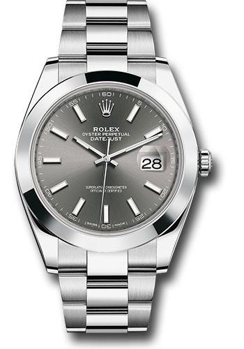 Rolex Datejust 126300 Steel 41 Smooth Bezel - Dark Rhodium Index Dial - Oyster Bracelet - dkrio Main image