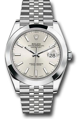 Rolex Datejust 126300 Steel 41 Smooth Bezel - Silver Index Dial - Jubilee Bracelet - sij
