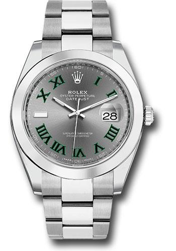 Rolex Datejust 126300 Steel 41 Smooth Bezel - Slate Green Roman Dial - Oyster Bracelet - slgro Main image