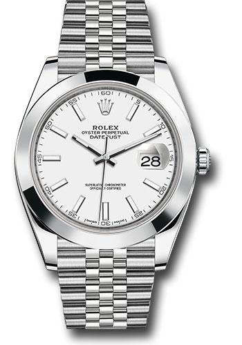 Rolex Datejust 126300 Steel 41 Smooth Bezel - White Index Dial - Jubilee Bracelet - wij