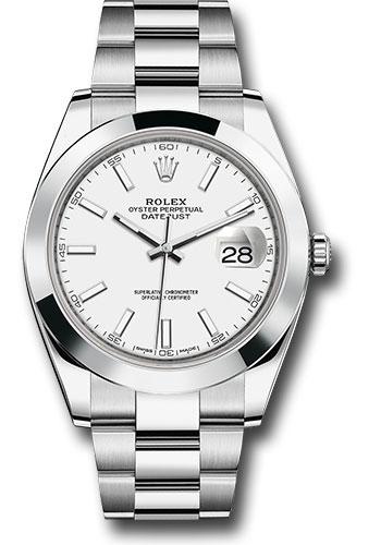 Rolex Datejust 126300 Steel 41 Smooth Bezel - White Index Dial - Oyster Bracelet - wio