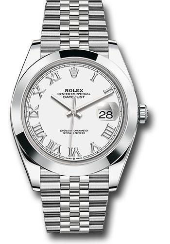 Rolex Datejust 126300 Steel 41 Smooth Bezel - White Roman Dial - Jubilee Bracelet - wrj Main image