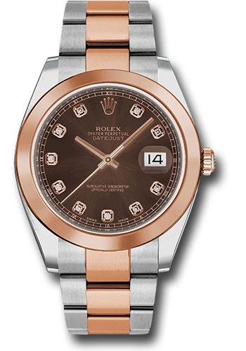 Rolex Datejust 126301 Steel and Everose Rolesor 41 Smooth Bezel - Chocolate Diamond Dial - Oyster Bracelet - chodo