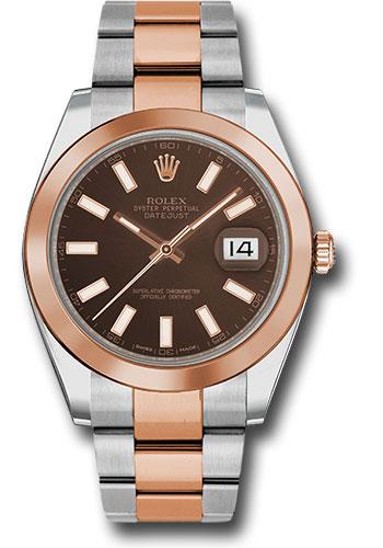 Rolex Datejust 126301 Steel and Everose Rolesor 41 Smooth Bezel - Chocolate Index Dial - Oyster Bracelet - choio Main image