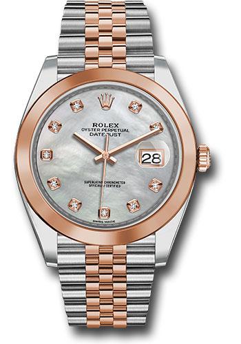 Rolex Datejust 126301 Steel and Everose Gold Rolesor 41 Smooth Bezel - Mother-of-Pearl Diamond Dial - Jubilee Bracelet - mdj Main image