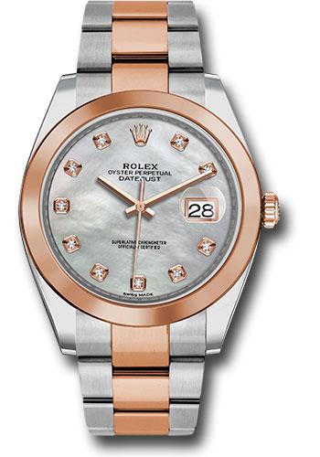 Rolex Datejust 126301 Steel and Everose Gold Rolesor 41 Smooth Bezel - Mother-of-Pearl Diamond Dial - Oyster Bracelet - mdo Main image