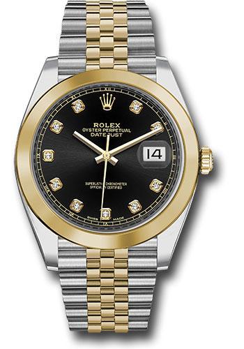 Rolex Datejust 126303 Steel and Yellow Gold Rolesor 41 Smooth Bezel - Black Diamond Dial - Jubilee Bracelet - bkdj