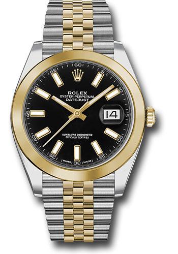 Rolex Datejust 126303 Steel and Yellow Gold Rolesor 41 Smooth Bezel - Black Index Dial - Jubilee Bracelet - bkij