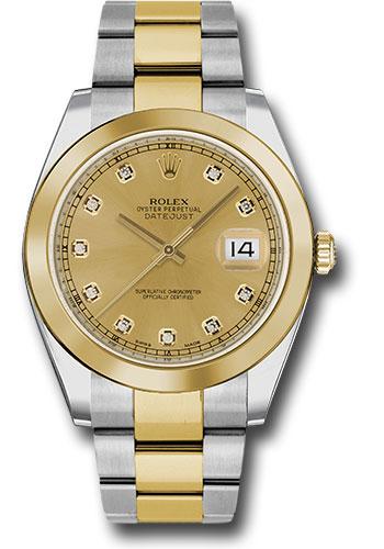 Rolex Datejust 126303 Steel and Yellow Gold Rolesor 41 Smooth Bezel - Champagne Diamond Dial - Oyster Bracelet - chdo