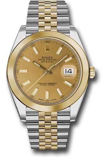 Rolex Datejust 126303 Steel and Yellow Gold Rolesor 41 Smooth Bezel - Champagne Index Dial - Jubilee Bracelet - chij