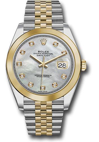 Rolex Datejust 126303 Steel and Yellow Gold Rolesor 41 Smooth Bezel - Mother-of-Pearl Diamond Dial - Jubilee Bracelet - mdj Main image