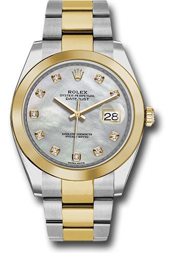 Rolex Datejust 126303 Steel and Yellow Gold Rolesor 41 Smooth Bezel - Mother-of-Pearl Diamond Dial - Oyster Bracelet - mdo