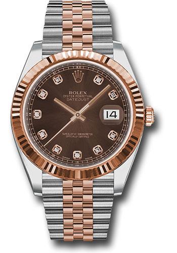 Rolex Datejust 126331 Steel and Everose Rolesor 41 Fluted Bezel - Chocolate Diamond Dial - Jubilee Bracelet - chodj
