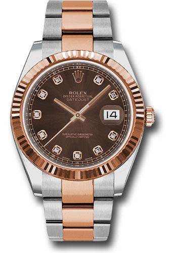 Rolex Datejust 126331 Steel and Everose Rolesor 41 Fluted Bezel - Chocolate Diamond Dial - Oyster Bracelet - chodo
