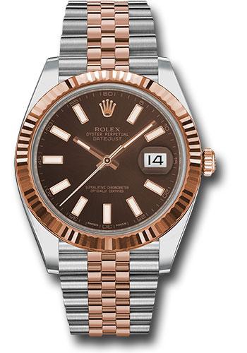 Rolex Datejust 126331 Steel and Everose Rolesor 41 Fluted Bezel - Chocolate Index Dial - Jubilee Bracelet - choij