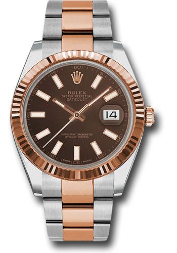 Rolex Datejust 126331 Steel and Everose Rolesor 41 Fluted Bezel - Chocolate Index Dial - Oyster Bracelet - choio