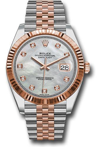 Rolex Datejust 126331 Steel and Everose Rolesor 41 Fluted Bezel - Mother-Of-Pearl Diamond Dial - Jubilee Bracelet - mdj Main image