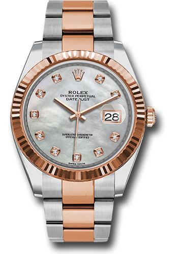 Rolex Datejust 126331 Steel and Everose Rolesor 41 Fluted Bezel - Mother-Of-Pearl Diamond Dial - Oyster Bracelet - mdo