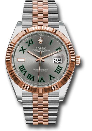 Rolex Datejust 126331 Steel and Everose Rolesor 41 Fluted Bezel - Slate Gray Green Roman Dial - Jubilee Bracelet - slgrj Main image
