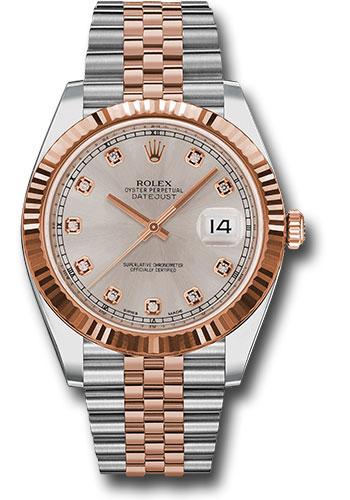 Rolex Datejust 126331 Steel and Everose Rolesor 41 Fluted Bezel - Sundust Diamond Dial - Jubilee Bracelet - sudj Main image