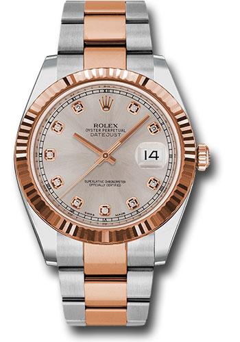 Rolex Datejust 126331 Steel and Everose Rolesor 41 Fluted Bezel - Sundust Diamond Dial - Oyster Bracelet - sudo Main image