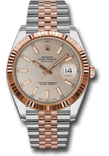 Rolex Datejust 126331 Steel and Everose Rolesor 41 Fluted Bezel - Sundust Index Dial - Jubilee Bracelet - suij