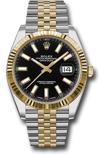Rolex Datejust 126333 Steel and Yellow Gold Rolesor 41 Fluted Bezel - Black Index Dial - Jubilee Bracelet - bkij