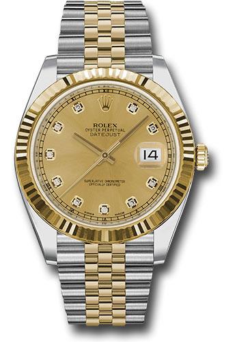 Rolex Datejust 126333 Steel and Yellow Gold Rolesor 41 Fluted Bezel - Champagne Diamond Dial - Jubilee Bracelet - chdj