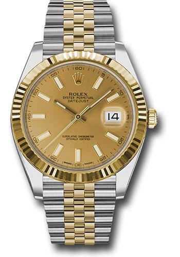 Rolex Datejust 126333 Steel and Yellow Gold Rolesor 41 Fluted Bezel - Champagne Index Dial - Jubilee Bracelet - chij Main image