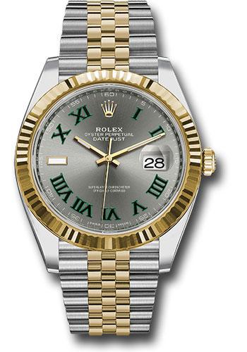 Rolex Datejust 126333 Steel and Yellow Gold Rolesor 41 Fluted Bezel - Slate Green Roman Dial - Jubilee Bracelet - slgrj